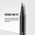 Delineador de ojos líquido negro profesional resistente al agua con punta de esponja - Punta Fina de Esponja (02 Negro) / Versión Doméstica / Negro