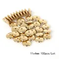 Set of 100pcs gold CCB plastic disc spacer beads 11x4mm for DIY jewelry crafting - Saucer Spacer Bead / 100个装(11x4mm) / KC Gold