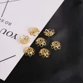 Copriperle a forma di fiore in ferro dorato per la creazione di gioielli fai da te - 14mm (200 Pezzi/Confezione) / Oro
