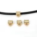 Gold-plated ribbed pendant bails for DIY necklace and bracelet jewelry making - Threaded Shape / 9x12mm (1 Piece) / Gold