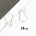 Silver-colored iron U-shaped earring hooks for DIY jewelry making findings - 9x18mm 100 Pieces/Pack / Silver