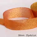 38mm orange glitter ribbon for DIY jewelry making and clothing decoration accessories - Width 38mm 25 Yards/Roll / Red