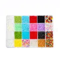 24-Gitter sortiertes farbiges Saatperlen-Set für DIY-Schmuckherstellungs-Materialpaket - 2mm Seed Bead Kit (Approx. 24000 Pieces) / bunt