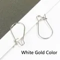 Silver tone U-shaped ear hooks for DIY jewelry making earring finding accessories - 9x18mm 100 Pieces/Pack / White K/Silver