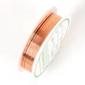 Detailed view of rose gold copper jewelry wire wound neatly on a white plastic spool - Red Copper (1.0mm) / Approx. 1.5m/Spool