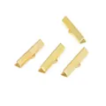 Gold plated ribbon crimp ends with textured surface for jewelry making and crafts - 6mm (50 Pieces/Pack) / Gold