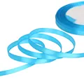 7mm cyan satin ribbon for handmade DIY crafts and hair accessories - Width 7mm x 25 Yards / Lake Blue