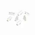 Silver textured metal ribbon crimp ends connectors for DIY jewelry cord and lace projects - 6mm (50 Pieces/Pack) / Silver