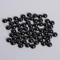 Perle in ABS nere lucide a semicerchio per accessori capelli e progetti di artigianato - Nero