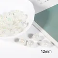 Close-up of 12mm gradient ice-cracked acrylic bubble beads for DIY jewelry - 12mm (10pcs/pack) / White