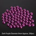 Perle in ABS semitonde viola scuro da 8mm per la creazione di accessori per capelli fai da te - Viola scuro