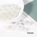 14mm acrylic gradient bubble beads with crackled ice texture for DIY jewelry making - 14mm (20 Pieces/Pack) / White
