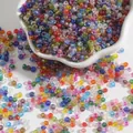 Perles de rocaille en verre colorées 4mm pour la création de bijoux DIY premium - Env. 2mm, 15g/Paquet, Env. 1000 pièces / Couleur AB Mixte Aléatoire