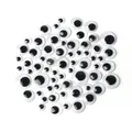 Assorted sizes of self-adhesive black and white googly eyes for DIY handicraft projects - Round Mixed Patterns / 5mm-15mm Mixed (200 Pieces/Pack)