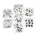 Assorted sizes of self-adhesive googly eyes in clear bags for DIY craft projects - Round Mixed Patterns / 6mm-20mm Mixed (550 Pieces/Pack)