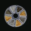 Sortierte Ösenstifte in einer 8-Fächer-Kunststoffbox für DIY-Ohrringschmuckset - Ösenstifte Set