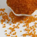 Transparent amber glass seed beads for DIY jewelry making, crafts, and accessories. - Approx 500 Pieces (15g/Pack) / 3mm / Orange