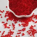 Vibrant red transparent glass seed beads for DIY jewelry and accessory making - Approx 1000 Pieces (15g/Pack) / 2.0mm / Red