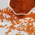Transparent orange glass seed beads for DIY jewelry making and accessories - Approx 1000 Pieces (15g/Pack) / 2.0mm / Orange Red