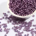High quality purple silver-lined glass seed beads 2-4mm for handmade jewelry craft - 2mm 15g (Approx 1000 Pcs) / Light Purple