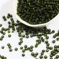 Premium dark green glass seed beads with silver lining for DIY jewelry craft projects - 2mm 15g (Approx 1000 Pcs) / Olive Green