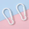 Set of 2 white gourd-shaped aluminum carabiners for DIY bag and keychain accessories - White 2 Pieces/Pack / 22x46mm