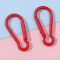 Pair of red gourd-shaped aluminum carabiner clips for DIY keychains and bags. - Red 2 Pieces/Pack / 22x46mm