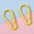Pair of yellow gourd-shaped aluminum spring carabiners for DIY keychain backpack accessories. - Yellow 2 Pieces/Pack / 22x46mm