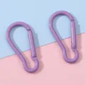 Pair of purple gourd-shaped aluminum spring buckles for DIY backpacks and keychains - Purple 2 Pieces/Pack / 22x46mm