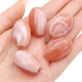 Zweifarbige marmorierte Acrylperlen in Orange und Weiß mit großem Loch für DIY-Schmuck - Ovale Perle / 18x29mm (5 Stück Packung) / Bohnenpastenrot