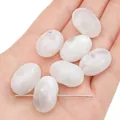 Weiße halbtransparente ovale Acrylperlen für DIY-Schmuckherstellung und Zubehör - Große Yibei Perle / 21x14mm (5 Stück Packung) / Weiß