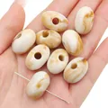Zweifarbige Acryl Bernstein Marmor ovale lose Perlen für DIY Schmuck und Basteln - Große Yibei Perle / 21x14mm (5 Stück Packung) / Hellkaffee
