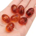 Handgefertigte bernsteinfarbene ovale Acrylperlen mit großen Löchern für DIY-Schmuckprojekte - Große Yibei Perle / 21x14mm (5 Stück Packung) / Bernstein