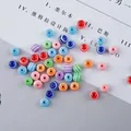 Assorted colorful striped resin beads for DIY jewelry handmade necklace bracelet making - Flat Round Striped Bead (Approx 5mm Thick) / 6mm (50pcs/pack) / Random Mixed Colors