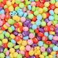 Multicolor 4x7mm acrylic number beads for DIY jewelry making and kids education - 4x7mm Approx. 100 Pieces/Pack / Digital Real Color & White Digital