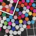 Colorful textured berry-style ABS beads for DIY hair accessory making - 20 Pieces/Pack (20mm) / Random Mixed Colors
