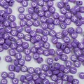 Purple acrylic 7mm alphabet beads for DIY jewelry making and kids educational crafts - 4x7mm Approx. 100 Pieces/Pack / English Letter Solid Color Purple White Word