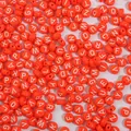 4x7mm orange acrylic round alphabet beads with white letters for children DIY jewelry making - 4x7mm Approx. 100 Pieces/Pack / Letters Solid Red with White Text