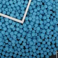 Textured blue ABS bayberry beads with holes for DIY jewelry and hair accessory crafts - 100 Pieces/Pack (10mm) / Lake Blue