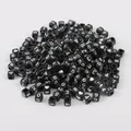 Set of black acrylic cube beads featuring white numbers and symbols for DIY jewelry making - Number Style (BSD355) / 100 Pieces/Pack (6x6mm) / Black & White