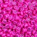 Pink acrylic flat beads 4x7mm with star moon heart flower patterns for DIY jewelry - 4x7mm Approx. 100 Pieces/Pack / Stars & Moon Rose Red
