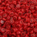 Red 4x7mm acrylic beads with black engraved heart moon and star symbols for DIY jewelry - 4x7mm Approx. 100 Pieces/Pack / Star & Moon Red