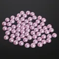 Perle in ABS rosa a semicerchio di alta qualità con retro piatto per artigianato fai-da-te - Viola chiaro