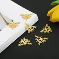 Ciondoli filigranati in metallo dorato per accessori fai-da-te in stile antico - Grande Triangolo / 20mm x 26mm 1 Pezzo / Oro