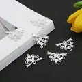 Componenti in filigrana d'argento a forma di farfalla per la creazione di gioielli fai da te - Grande Triangolo / 20mm x 26mm 1 Pezzo / Argento
