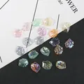 Iridescent colorful acrylic petal shell beads for DIY ancient style hair accessory making - S / 20 Pieces/Pack (15x17mm) / Aurora Mixed Colors