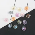 Assorted iridescent shell petal beads for handmade DIY hair accessories - L / 20 Pieces/Pack (18x20mm) / Aurora Mixed Colors