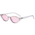Lunettes de soleil œil de chat rétro avec petites montures lavande et verres roses - Monture Dorée Violet Transparent / Verres Roses