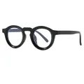 Retro ronde dikke bril met blauwlichtfilter voor dames stijlvolle leesbril zwart - Lezen +100 / Glanzend Zwart