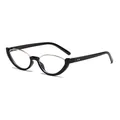 Lunettes de soleil œil de chat vintage avec petit cadre noir et accents dorés - Noir Or Anti-Lumière Bleue